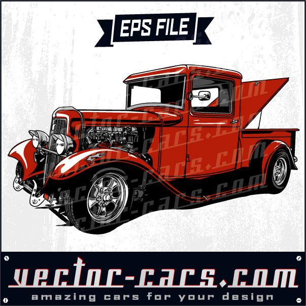 Download Red Hotrod Truck Clipart Vector Cars Com PSD Mockup Templates