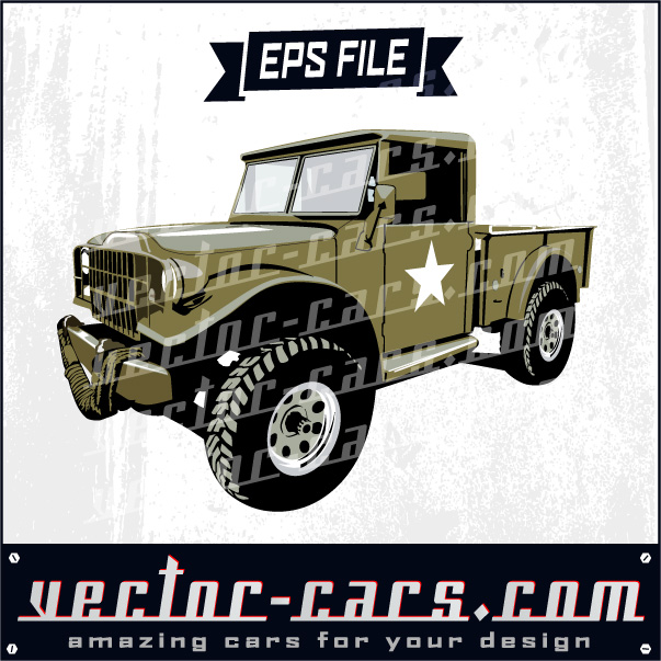 US Military Jeep Clipart EPS Vector File