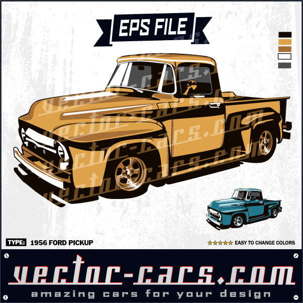 Clipart of 1956-Ford-Pickup-Truck