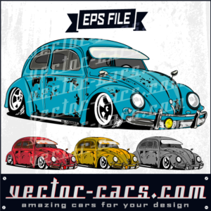 ratty slammed volkswagen beetle